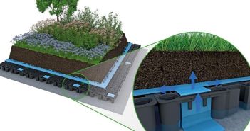 Optigrün Retentionsdächer bieten Hochwasserschutz und Klimaanpassung für urbane (Foto: Optigrün international AG)